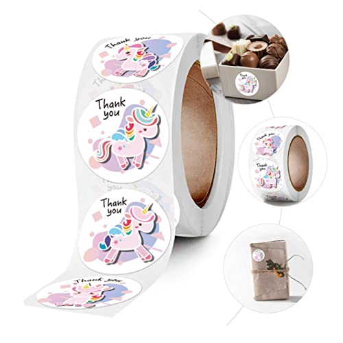 Ciieeo 4 Rolls Unicorn Stickers Stationery Stickers Scrapbook Embellishments De Cake Baking Sticker Candy Bag Sticker Gift Packaging Stickers Gift Seal Sticker Label Cute #TOP4