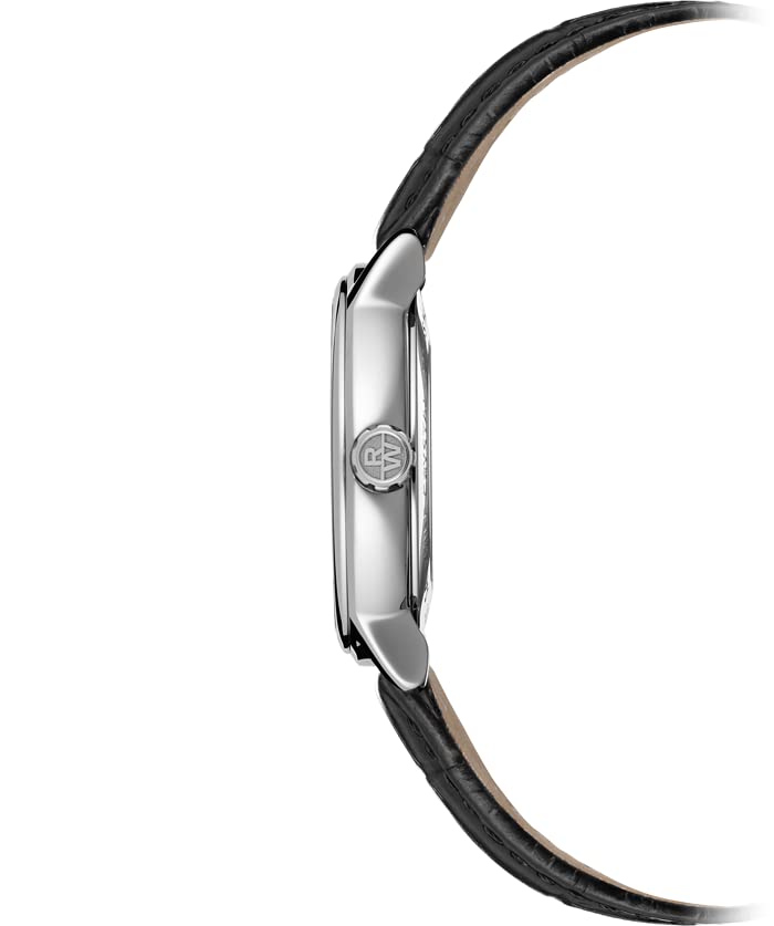 Raymond Weil Maestro Men's Automatic Watch, Silver Dial, Arabic Numerals, Genuine Black Leather Strap, 40 mm (Model: 2237-STC-05658)2
