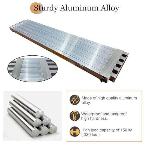 Torre de andamio de aluminio resistente con tablero extensible y travesaños para pintar, altura ajustable de 1,25 m a 2,2 m