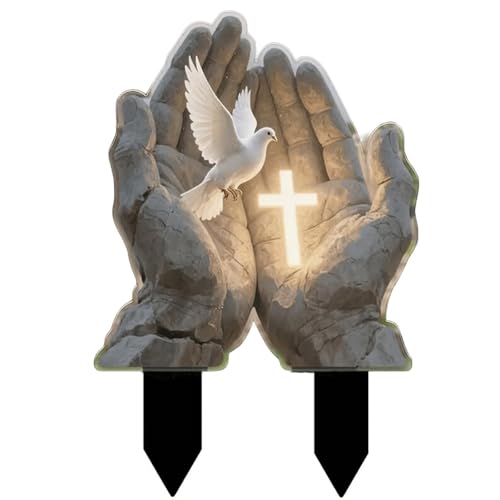 JACKANNA 2D-Hofschild, Grabschmuck Wetterfest, Grabdeko, Friedhof Deko, Grab Deko Wetterfest stilvolles Blumentopf-Ornament, flaches Acryldekor für den Topfhof (4)