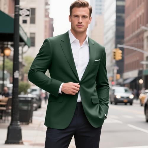 Men's Slim Fit One Button Suit Blazer Jacket Lightweight Sport Jacket Coat for Wedding, Business, Party3