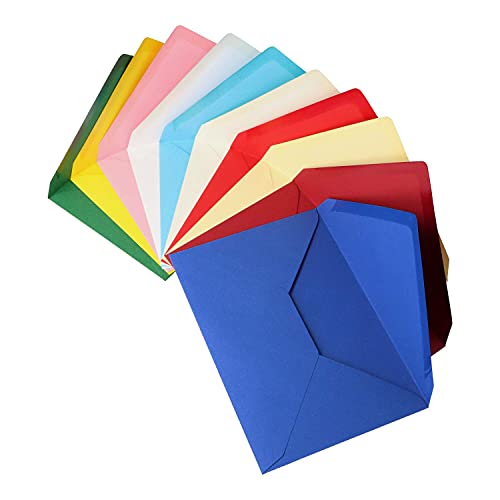 perfect ideaz 50 gekleurde enveloppen 11,5 x 16,5 cm (C6), gerecyclede enveloppe zonder venster, duurzaam geproduceerd in Duitsland, briefomslag, 10 kleuren, couvertset blanco, vochtig klevend - Afbeelding 7