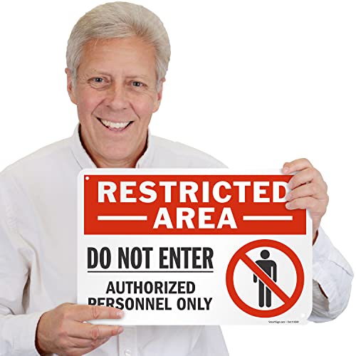 image for SmartSign 12 x 18 inch “Restricted Area - Do Not Enter, Authorized P
