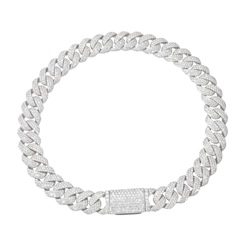MRDOPELUX Heavy Iced Moissanite Cuban Link Chain