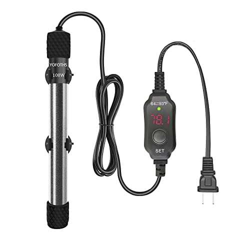 YOFOTHS Aquarium Heater 25W/50W/100W/200W, Small Fish Tank Heater
