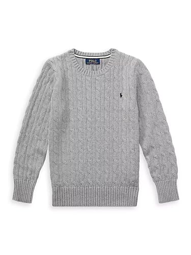 Polo Ralph Lauren Boys' Cable-Knit Cotton Sweater (Big Kids), Andover Heather/C7932