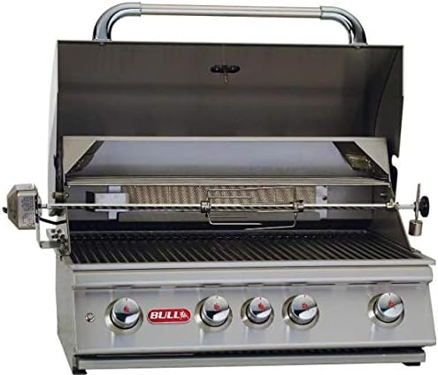 AMS Fireplace | Bull Angus 30" 4-Burner Built-In Gas Grill W/Refrigerator SS Burner | Natural Gas
