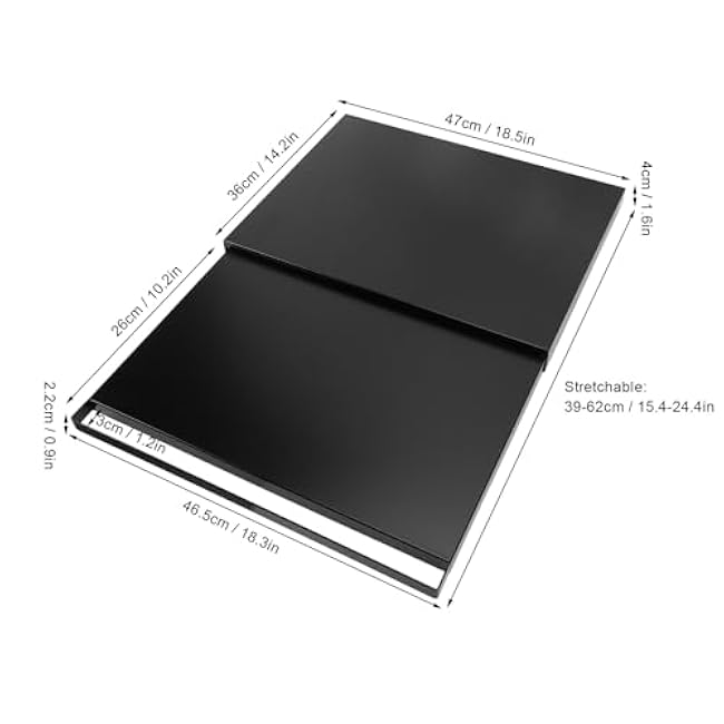 Sliding Tray for Coffee Maker, Countertop Storage Slider Microwave Oven Sliding Tray Carbon Steel Pull Out Organizer Shelf for Kitchen Appliances (Black)