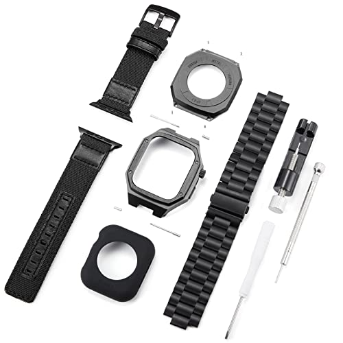 Bracelet Apple Watch anti irritation SCHIK lot de 2 toile silicone acier