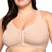 Glamorise Women's Plus-Size Complete Comfort Cotton T-Back Bra, Cafe, 38B/C/D