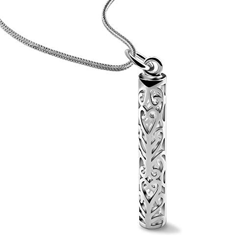 Women's 925 Silver Necklace-Bohemian Sterling Silver Patterned Cylindrical Pendant Necklace-100% Original Silver Snake Chain 45-60CM Fine Jewelry