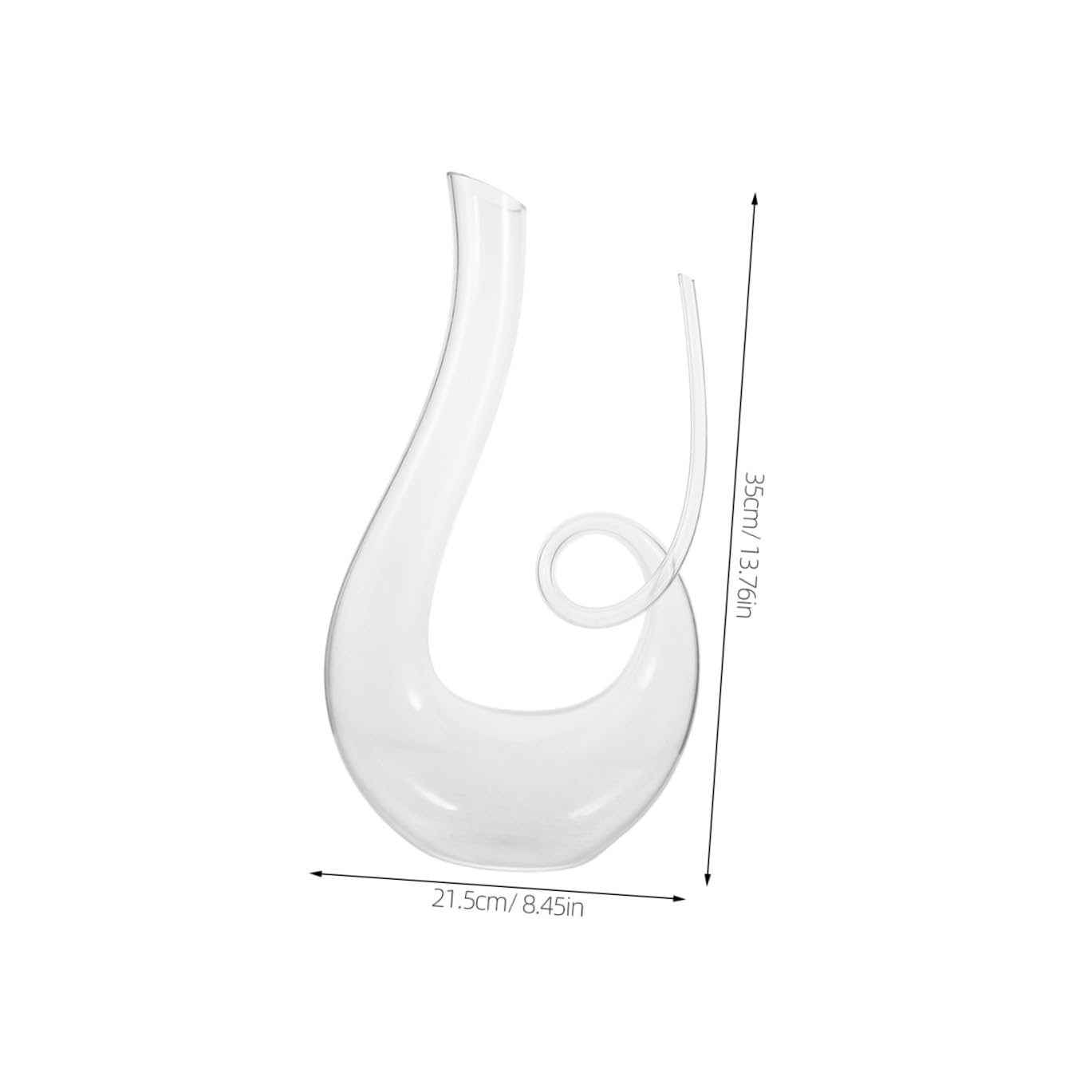 Lurrose Decanter per Vino Domestico in Cristallo senza Piombo 1300Ml Versatore e Caraffa per Vino Rosso Design Bilanciato per Ristoranti Bar e Uso Casalingo Aeratore per Valorizzare