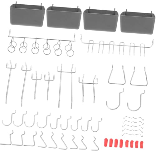 Cabilock 114 Piezas Kit de Accesorios para Panel Perforado Ganchos y Organizadores Metálicos para Almacenamiento Garaje y Taller