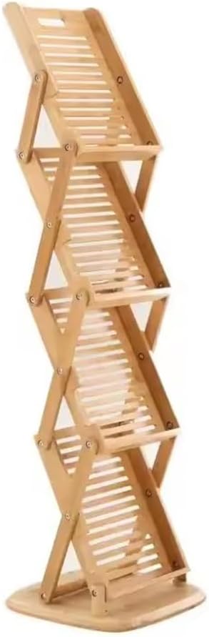 Newspaper Display Rack 4-Tires Foldable Floor Magazine Brochure Rack Newspaper Rack Display Rack Manual Book Rack Floor-Standing Magazine Rack