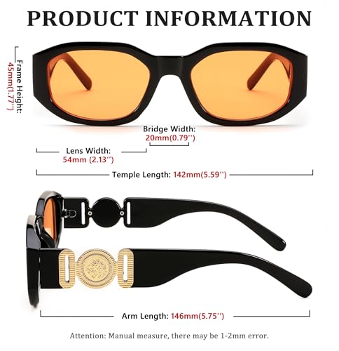 Image of FEISEDY Retro Trendy Rectangle Sunglasses Women Men Narrow Shades B2322 | |Vintage Shades |UV400 Protection |Blocks Glare |Women & Men |Comes With A Storage Case