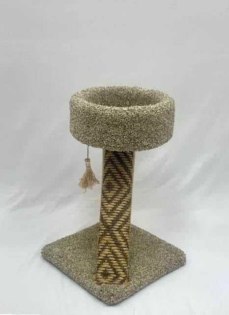 GIA Furniture Series Angled Post with Bed for Healthy Claws & Furniture Protection and Scratching Post,Set of 1, Beige