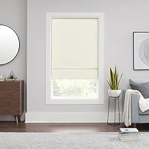 Eclipse Kylie Total Privacy Blackout Cordless Lined Window Roman Shade for Living Room, 27 in x 64 in, Ivory
