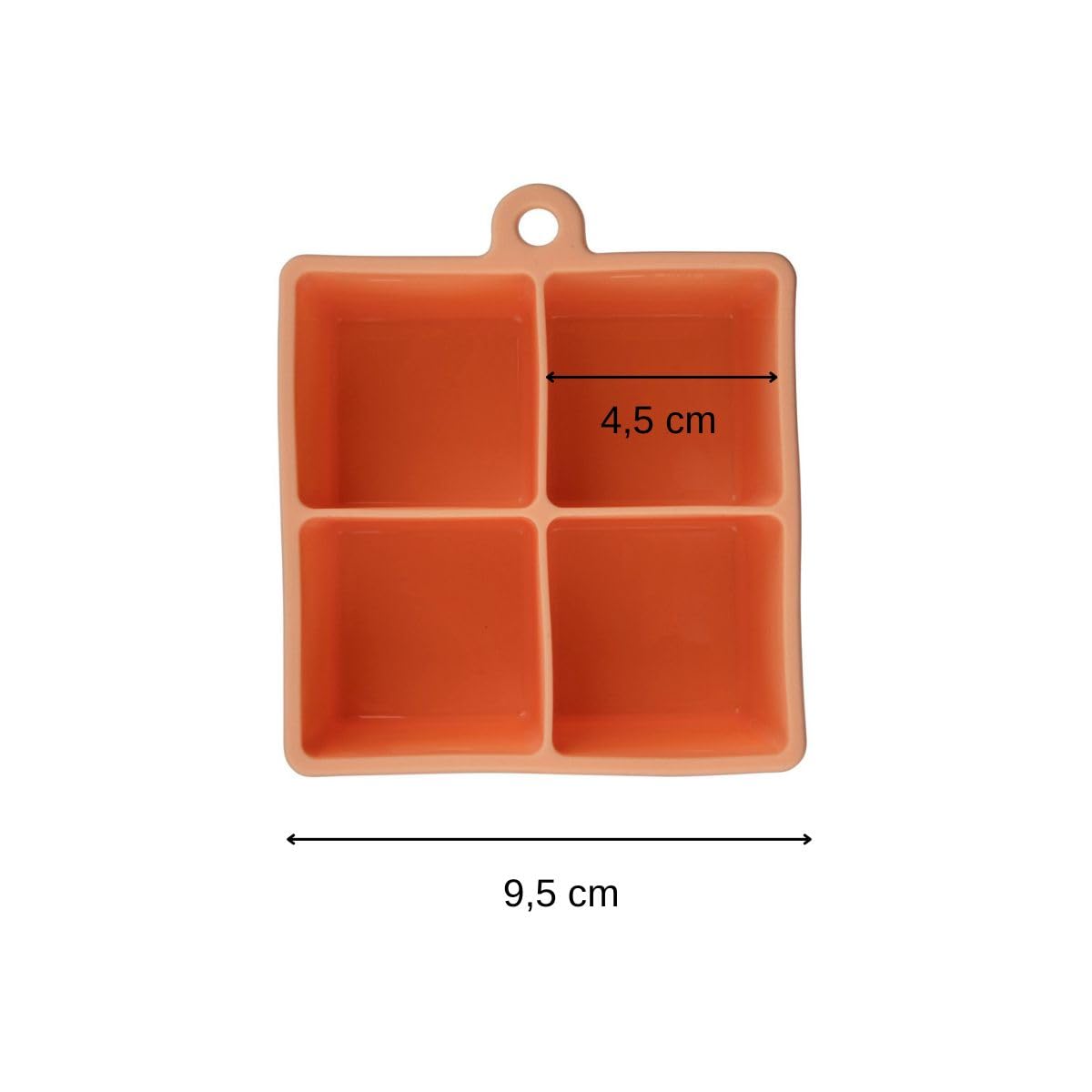 Bac à Glaçons Silicone Fackelmann 17046 – 4 Gros Glaçons Carrés 4,4 Cm – Congélation Aliments Bébé – Summer Party