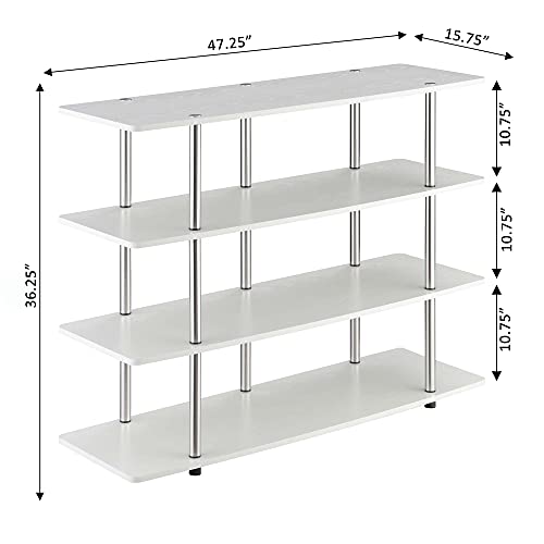 Convenience Concepts Designs2Go Xl Highboy 4-Tier Tv Stand, White #TOP3