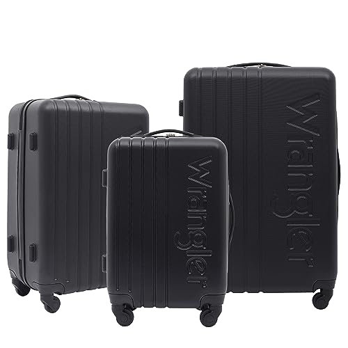 Image of Wrangler Quest Luggage Set, Black, 3 Piece Set (28 inch /24 inch /20 inch)