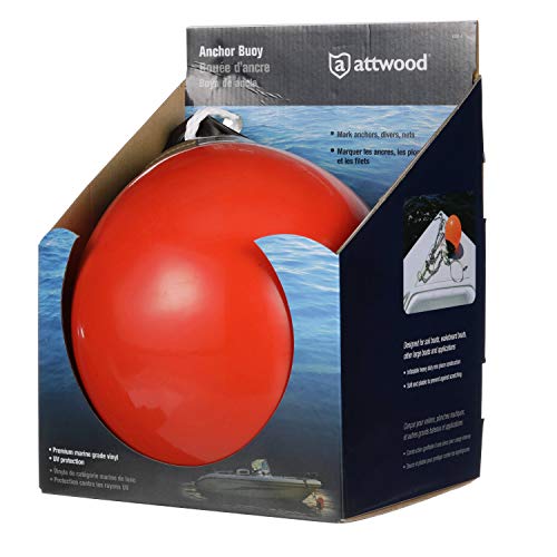 Attwood 9350-4 Anchor Buoy, 9 Inches Long, Heavy-Duty Marine-Grade Vinyl, Built-In Uv Inhibitors, Microguard® Mold Protection #TOP5