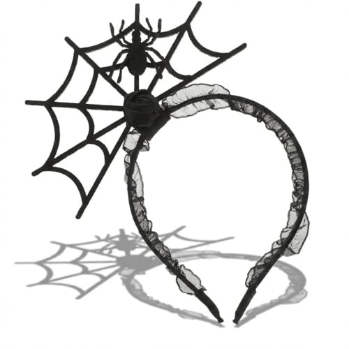 Hatstar Spinnen Netz Haarreif | Stirnband für Hexen Kostüm | Cospaly Gothic Sexy | Kopfschmuck Haarschmuck | Deko Accessoire zu Halloween, Karneval...