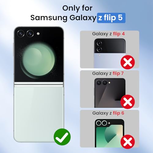 Image of Ruky for Z Flip 5 Clear Case, Anti-Yellowing, Full Body Cover Hard PC Ultra-Thin Anti-Scratches Shockproof, Support Wireless Charging Protective Phone Cover for Samsung Galaxy Z Flip 5, Transparent