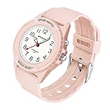 SysFla Uhr Damen Unisex Frauen Männer Geschenke Armbanduhr Sport Fitnessuhr Quarz 50MM Wasserdicht Leuchtende Leicht Ablesbarem Mode Uhren für Krankenschwestern Ärzte Minimalistisches Damenuhr Rosa