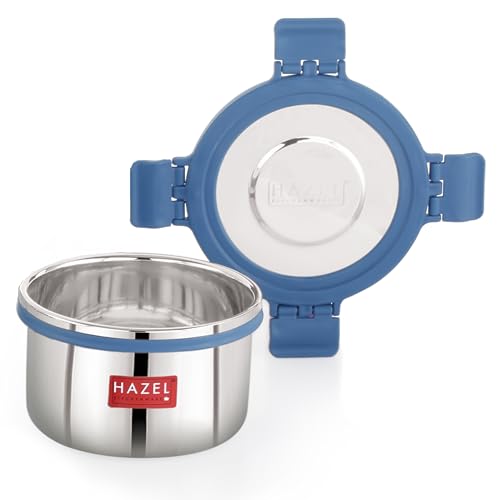 Image of HAZEL Stainless Steel Storage Containers for Kitchen, Air Tight, 525 Ml, Tiffin Box, Set of 6