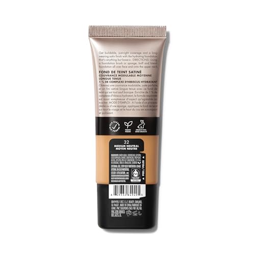 Image of e.l.f. Soft Glam Foundation, Medium Coverage, Long-Lasting & Buildable Foundation For A Smooth, Satin Finish, Vegan & Cruelty-Free, 32 Medium Neutral