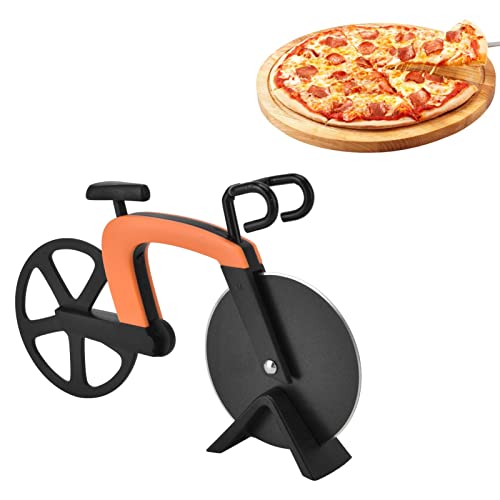 Pizza Cutting Tool, Pizza Roller, Bicycle Pizza Cutter Wheel Stainless Steel Bike Shape Pizza Knife Kitchen Pizza Cutting Tool(Orange) #TOP4