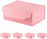 Vista 76 de 3 cajas de regalo extragrandes negras mate con tapa, 19 x 16 x 6 pulgadas, cajas de regalo gigantes magnéticas duras para regalos, ropa, bata