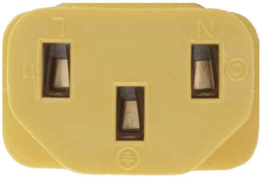 SF Cable 3ft IEC 60320 C14 to C13 Power Extension Cord 10Amp 250V 18/3 AWG SJT - Yellow