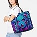 Handbags for Women, Fashion Tote Shoulder Bag Travel Bag Shopper Handbag Soft Polyester Spacious Tote Satchel Daily Purse (Trippy Girlgirl Women Eat Eyes Weird Art)