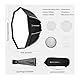 K&F Concept 55cm/21 Zoll Parabol Softbox, Quick Release Umbrella Octagon Softboxen mit Honeycomb Gitter+Weichen Diffusor +Tragbartasche, Achteckige Softbox Bowens Mount für COB Video Light