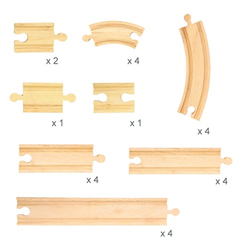 Bigjigs Rail Curves and Straights Expansion Pack - Other Major Rail Brands are Compatible