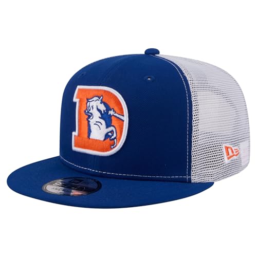 New Era Mens Royal Denver Broncos Core Team 9FIFTY Trucker Snapback Hat