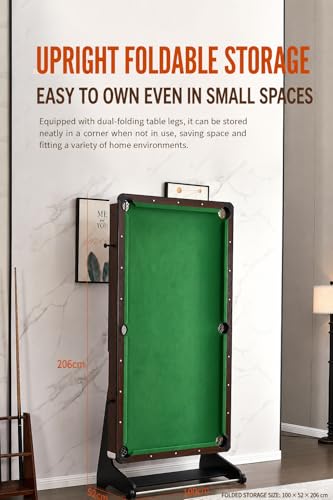 Image of RUP Pro 6ft 3-in-1 Multi Game Table | Pool Table, Table Tennis & Dining /Conference Table | Solid Plywood Construction | Wheeled Legs | Premium Green Cloth | Accessories Included (Brown, Plywood)