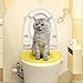 PetPhindU Cat Toilet Training Kit Cat Toilet Seat Training Kit Reusable Trainer Seat Tool Box for Pet Cleaning Portable Indoor Toilet Solution (Blue,One Size)