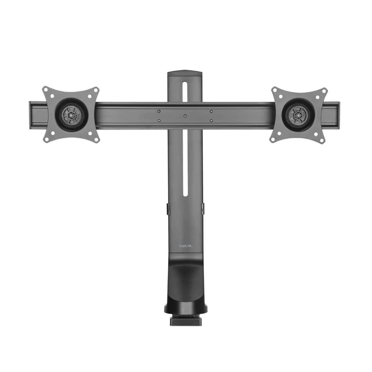 LogiLink BP0160 – podwójny uchwyt na monitor stołowy 2-krotny z aluminium do monitorów płaskich i zakrzywionych (17-27 cali)