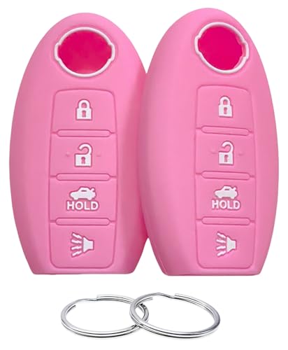 Coque de clé silicone rose pour Nissan Altima Juke Rogue Maxima et Sentra protection boîtier