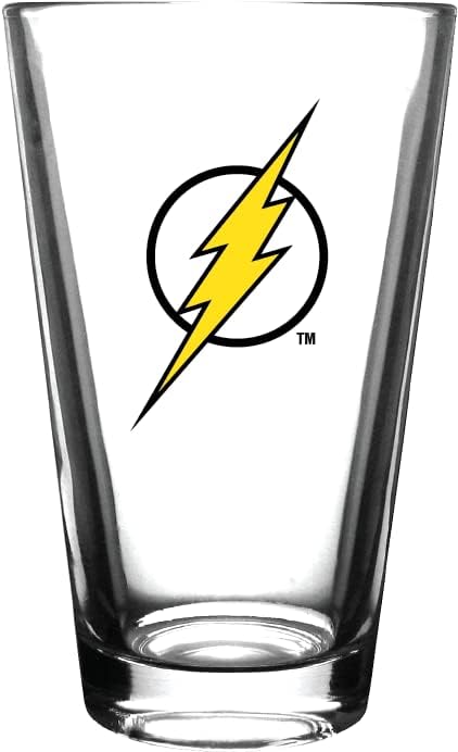 DC Comics Justice League Pint Glass Set - 16 oz. Capacity - Set of 4 Pint Glasses - Superman, Batman, Wonder Woman, Flash, Clear - Image 7