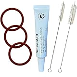 Pflegeset Wartungsset Reinigungsset für Saeco Kaffeevollautomaten - PicoBaristo Incanto GranAroma Xelsis Lirika Aulika – 3 O-Ring Dichtungen (32×40×4 mm) / lebensmittelechtes Silikonfett / 2 Bürsten