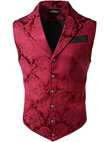 Image of VATPAVE Mens Victorian Suit Vest Steampunk Gothic Waistcoat