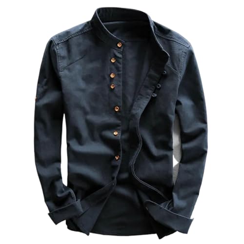 Chemise lin homme col montant ajustée pour en finir avec la chaleur