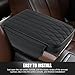 QKDS Car Armrest Cover with Storage Pockets, Waterproof Leather Center Console Protector, Leather Memory Foam Car Armrest Booster Pads Suitable for Most Vehicles, SUVs, Trucks, Cars(Black)