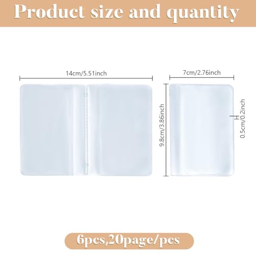 6 Pcs Plastic Wallet Card Holders, Applicable to Wallet Picture Photo Holder for Wallets PVC Wallets Inserts Card Holder 20 Slots​2