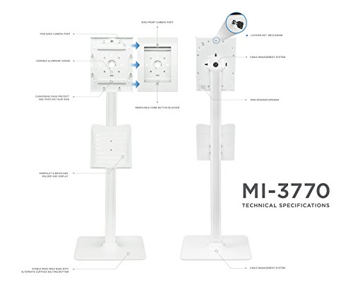 image for Mount-It! Anti-Theft iPad Floor Stand | Contact-Less iPad Floor Kiosk 