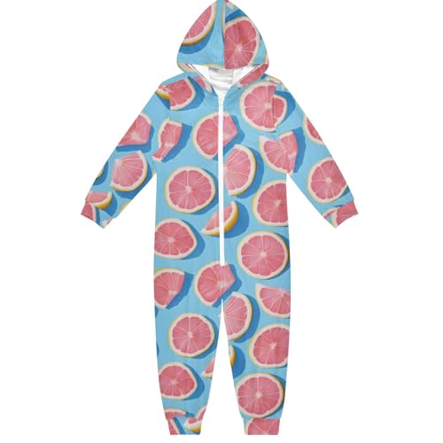 CHIFIGNO Enterizo de una pieza para niños, divertido disfraz de cosplay para otoño e invierno, Rebanadas de limón realistas, 12-13 años