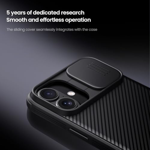Image of Mangix for iPhone 16 Plus Case with Camera Cover,Slim Fit Thin Polycarbonate Protective Shockproof Cover with Slide Camera Cover, Upgraded Case for Phone 16 Plus 6.7inch 2024 Black